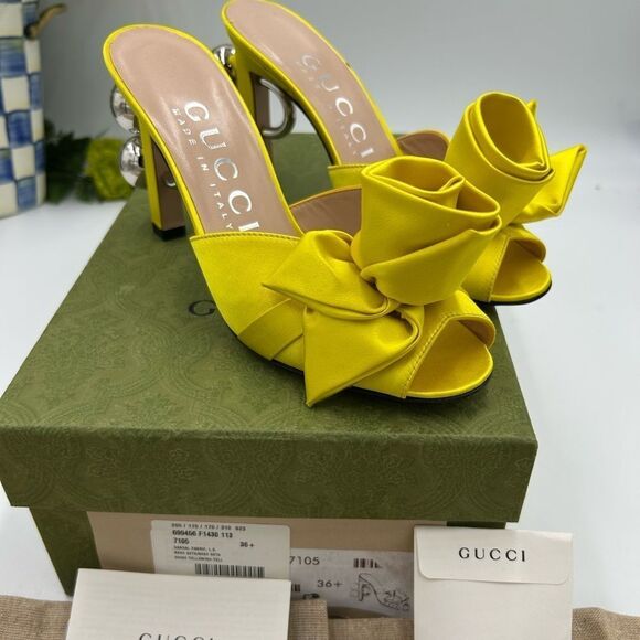 Women’s Gucci satin sandals size 36.5 made in Italy - Picture 1 of 8